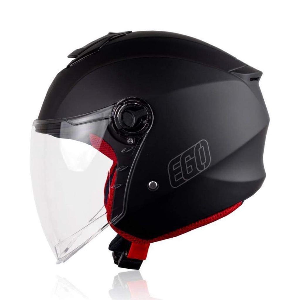 MŨ BẢO HIỂM EGO E3 - GLOSS BLACK - RED 7#,XL