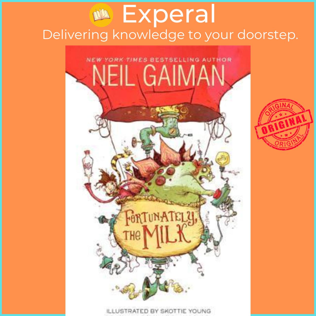 Sách - Fortunately, the Milk by Neil Gaiman (US edition, paperback)