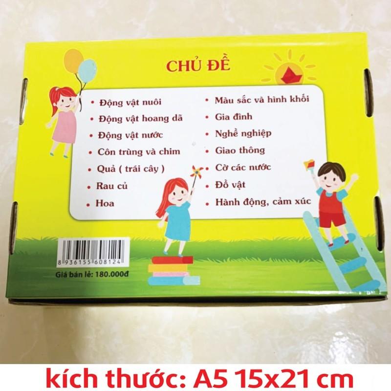 Thẻ học thông minh cho bé Glenn Doman loại to cứng A5 15x21 cm Đồ chơi kết hợp dạy trẻ đọc sớm - DC041