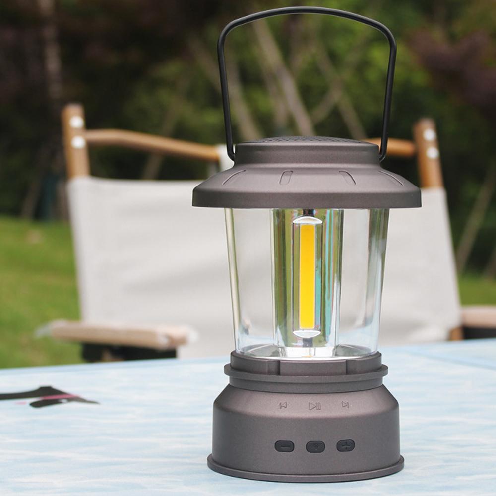 Portable Outdoor Retro Lantern Camping BT Speaker Light Tent Lamp USB Rechargeable Night Handhel Emergency Light