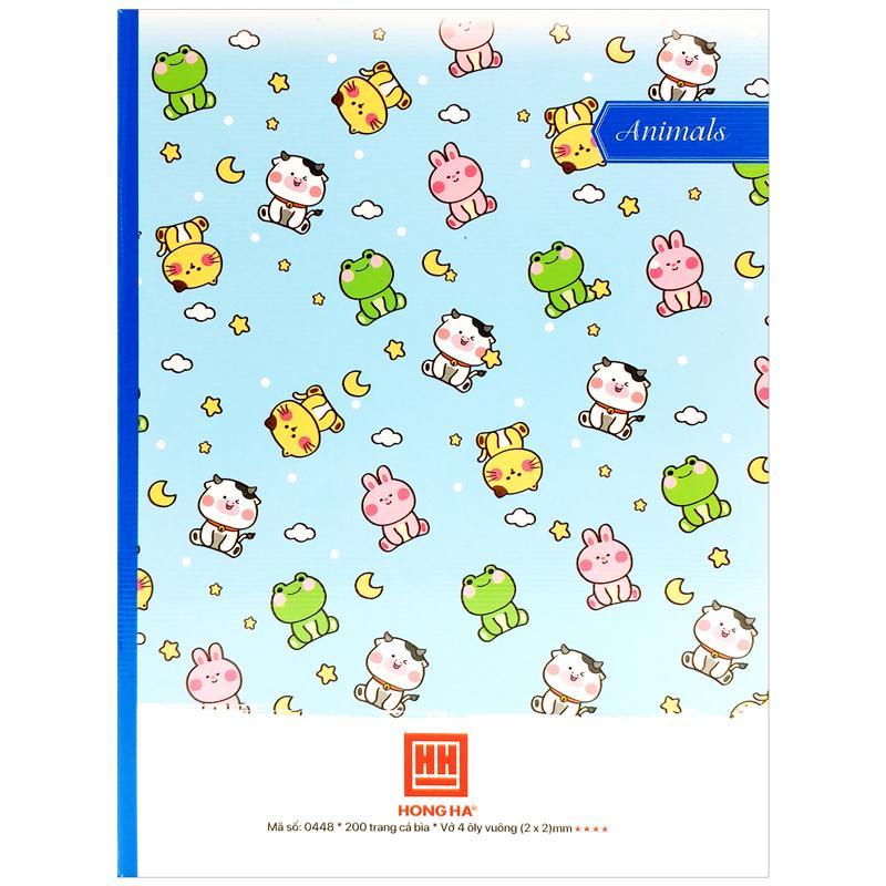 Combo 5 Tập Học Sinh Class Animals 4 Ô Ly Vuông 200 Trang 70gsm - Hồng Hà 0448 (Mẫu Sản Phẩm Giao Ngẫu Nhiên)