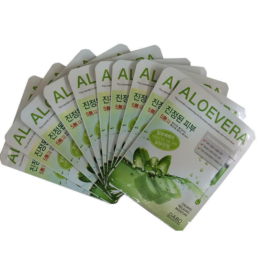 10 Miếng mặt nạ Dabo lô hội giúp chống viêm và bảo vệ da Hàn Quốc 23ml Tặng Móc khoá