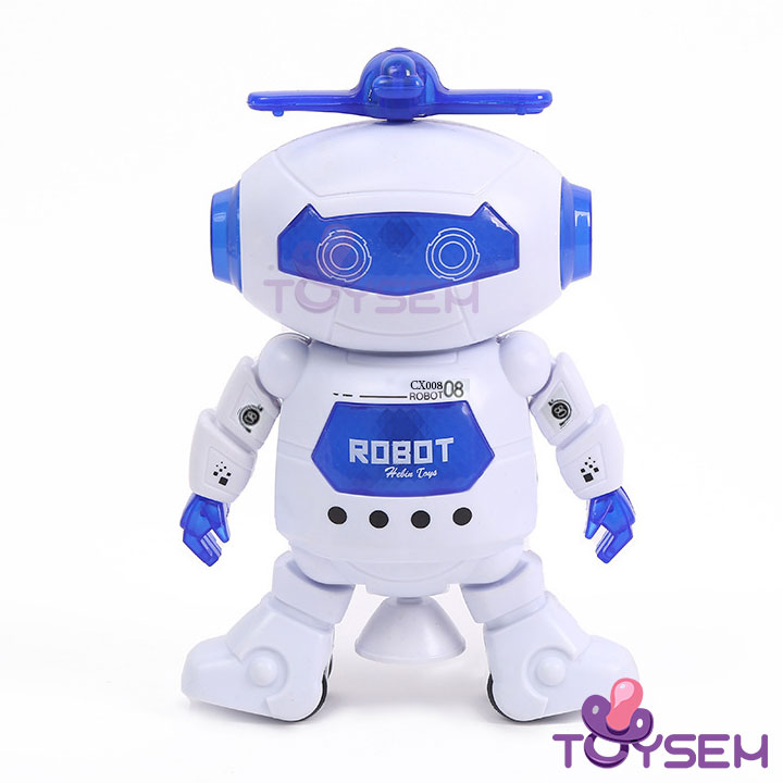 Đồ chơi robot nhảy múa theo nhạc xoay 360 có đèn led vui nhộn - Người máy đồ chơi nhún nhảy - Thế giới đồ chơi Toysem - Quà tặng sinh nhật cho bé trai bé gái cute