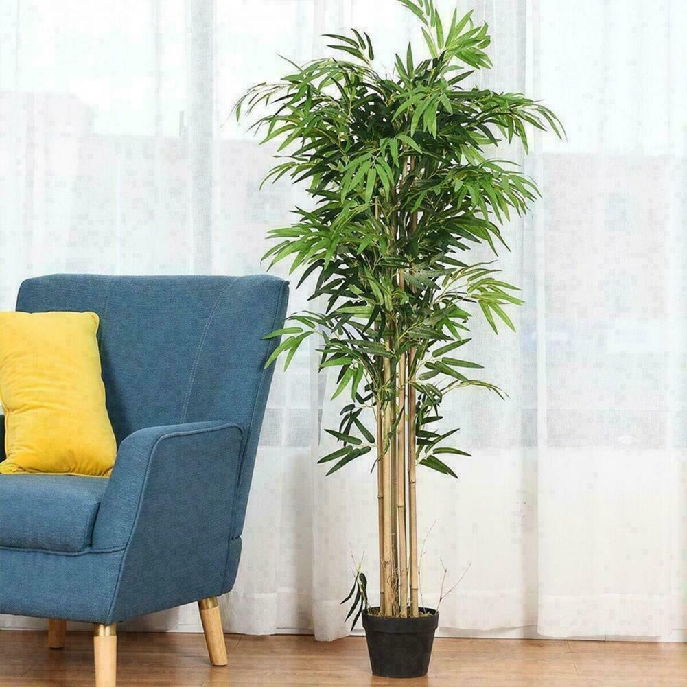 Lá tre giả – Dài và rộng 60 cm – Cành gồm 03 nhánh – Lá nhựa, thân nhựa lõi kẽm – Cây giả, hoa lụa trang trí decor