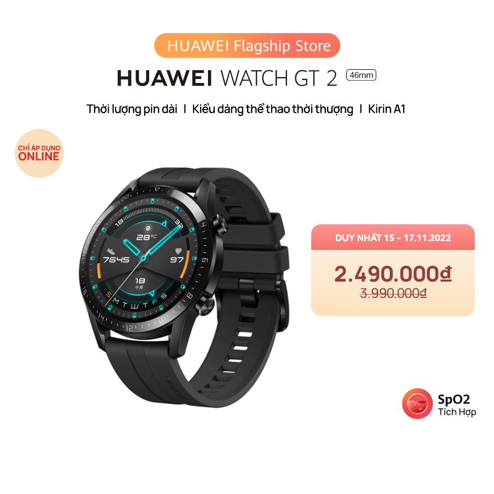 Đồng Hồ Thông Minh Huawei Watch GT2 | Kirin A1 | Thời Lượng Pin Dài | Kiểu Dáng Thể Thao Thời Thượng | Hàng Chính Hãng