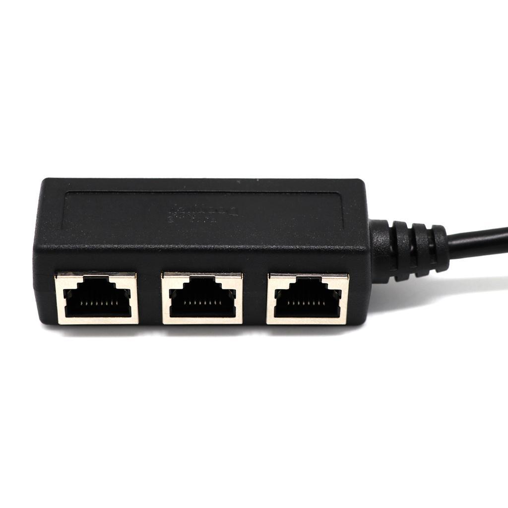Coaxial F Connector Ethernet Wall Plate+RJ45 1 to 3 Network Splitter