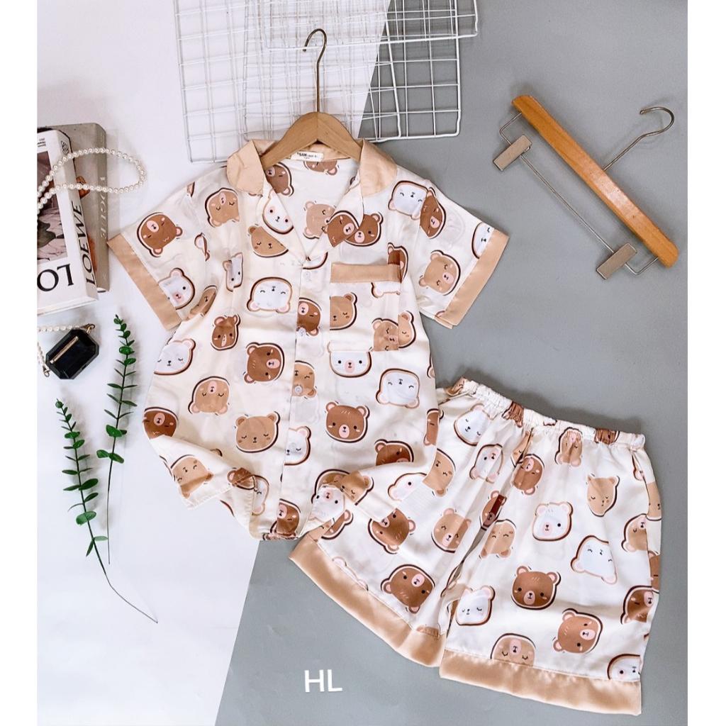 Bộ Đồ Ngủ Pijama Mặc Nhà Chất Lụa Mango Cao Cấp Tay Cộc Quần Đùi,Đồ Bộ Nữ Mặc Nhà Giá Rẻ