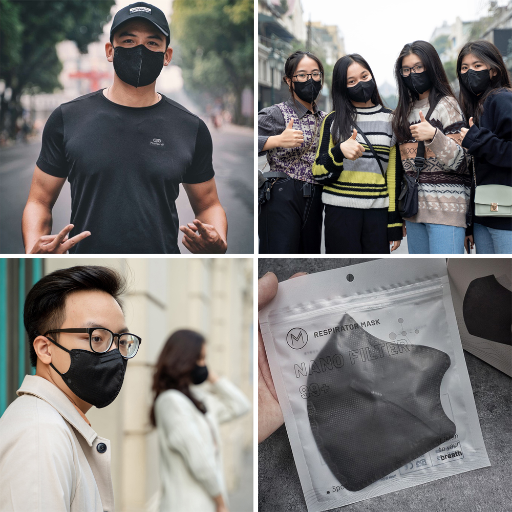 Hộp 30 chiếc khẩu trang N99 6 lớp ngăn 99% bụi siêu mịn có kích thước từ 0,3 Mircromet MONA MASK