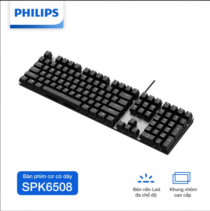 Bàn phím cơ có dây Philips SPK6508 - Hàng Chính Hãng
