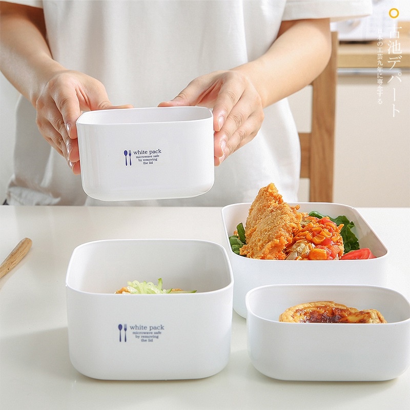 Hộp nhựa đựng thực phẩm Nakaya Nhật Bản White Pack 1L dùng trong lò vi sóng và tử đông