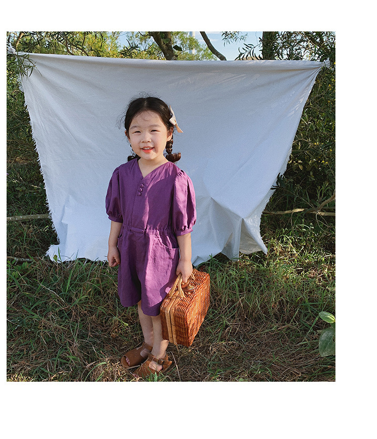Jumsuit Cotton Mát Mẻ Kiểu Hàn Quốc Cho Bé Gái