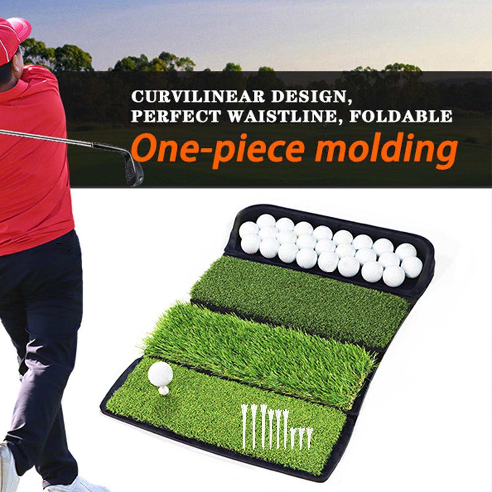 Golf Hitting Mat Swing Correction Golf Training Mat Portable Collapsible Batting Mat Golf Training Aid for Game Outdoor Indoor Sports Adults