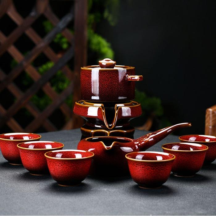 Bộ Ấm Chén Pha Trà Cối Xay Hoài Cổ, Gốm Sứ Cao