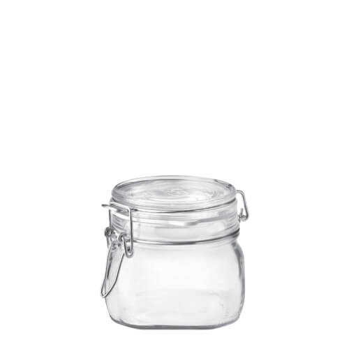 Hũ thủy tinh Italy Bormioli Rocco Fido 500ml, nắp ron gài kín hơi, cất trữ ngũ cốc, đường, cafe, ngâm dấm, muối chua