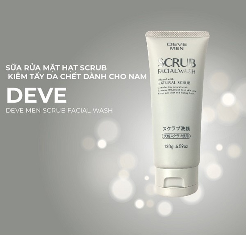 Sữa Rửa Mặt Deve Hạt Scrub Dành Cho Nam Giới (130g)