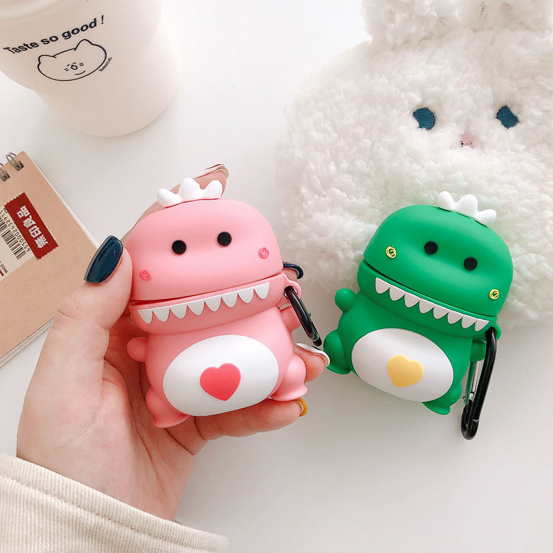 Vỏ bảo vệ bao đựng tai nghe case dành cho airpods 1, 2 chống va đập - Khủng Long