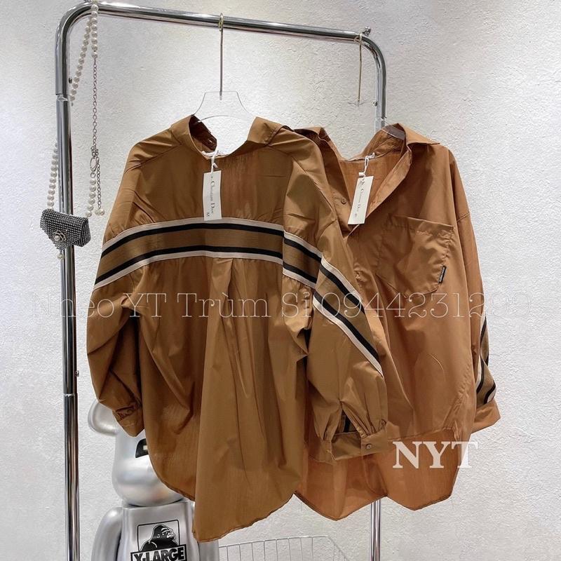 Áo sơ mi nâu from thụng