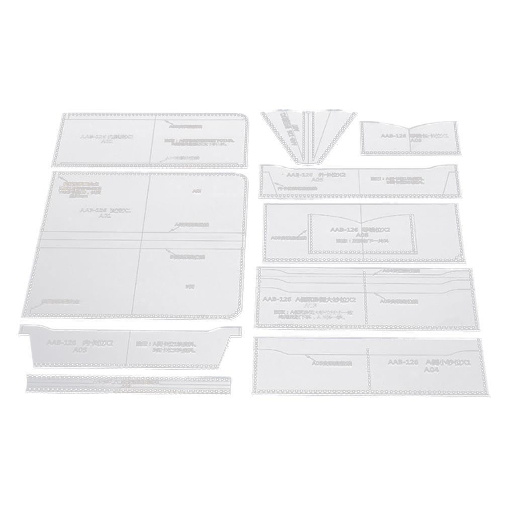 10pcs Acrylic Wallet Pattern Stencil Template Leather Crafts for Women Men