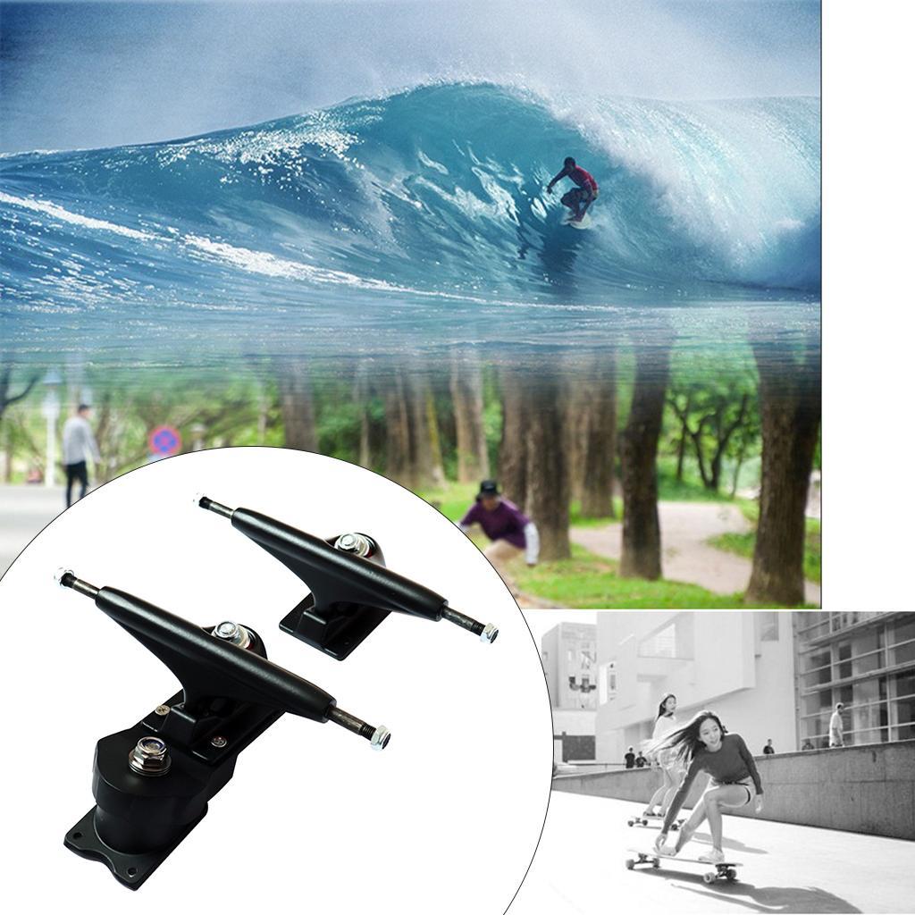 1 Pair Skateboard Trucks 6.25 inch Black/Silver Bushings Mounting Hardware for Longboard Decks Cruise