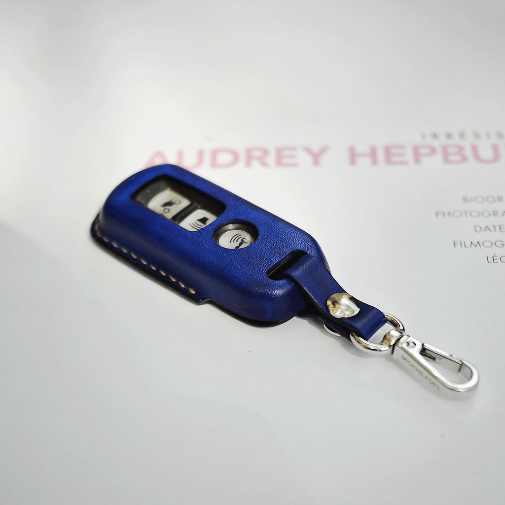 Bao da smartkey SH Mode màu xanh navy, bao da handmade da bò thật nhập khẩu, miễn phí khắc tên laser - DT3479