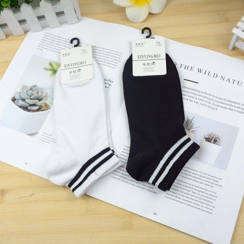 Tất nữ cổ ngắn,vớ nữ cổ ngắn kẻ sọc hàn quốc chống hôi chân chất cotton siêu đep