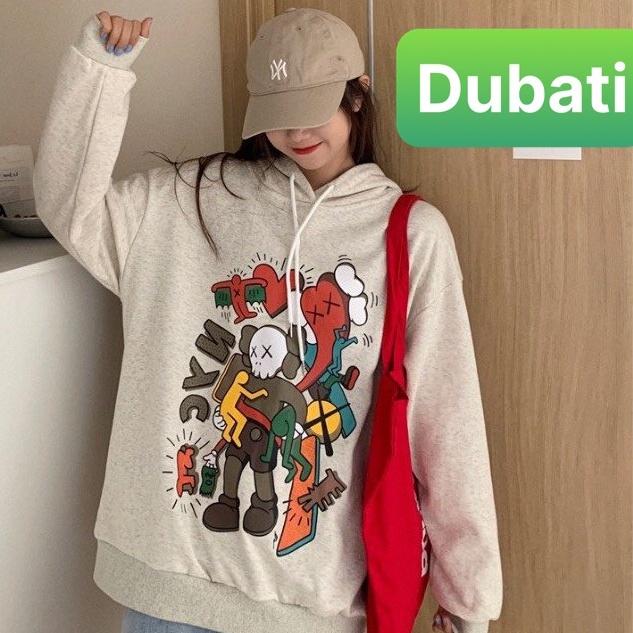 ÁO HOODIE - ÁO KHOÁC NỈ NAM NỮ CHẤT NỈ CÓ MŨ FROM RỘNG HOẠT HÌNH KWASSH- DUBATI FASHION
