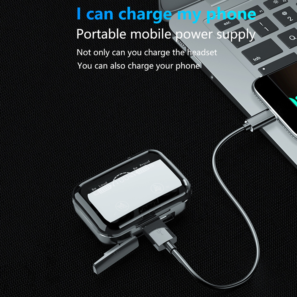 Tai Nghe Không Dây M16 BT 5.1 TWS Auto Link IPX7 Chống Thấm Nước Với Hộp Sạc 2000mah