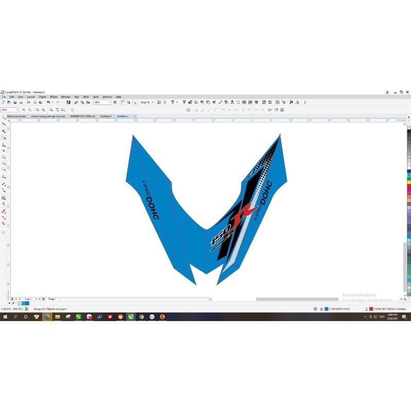 Tem rời dành cho Winner v1 Trắng xanh