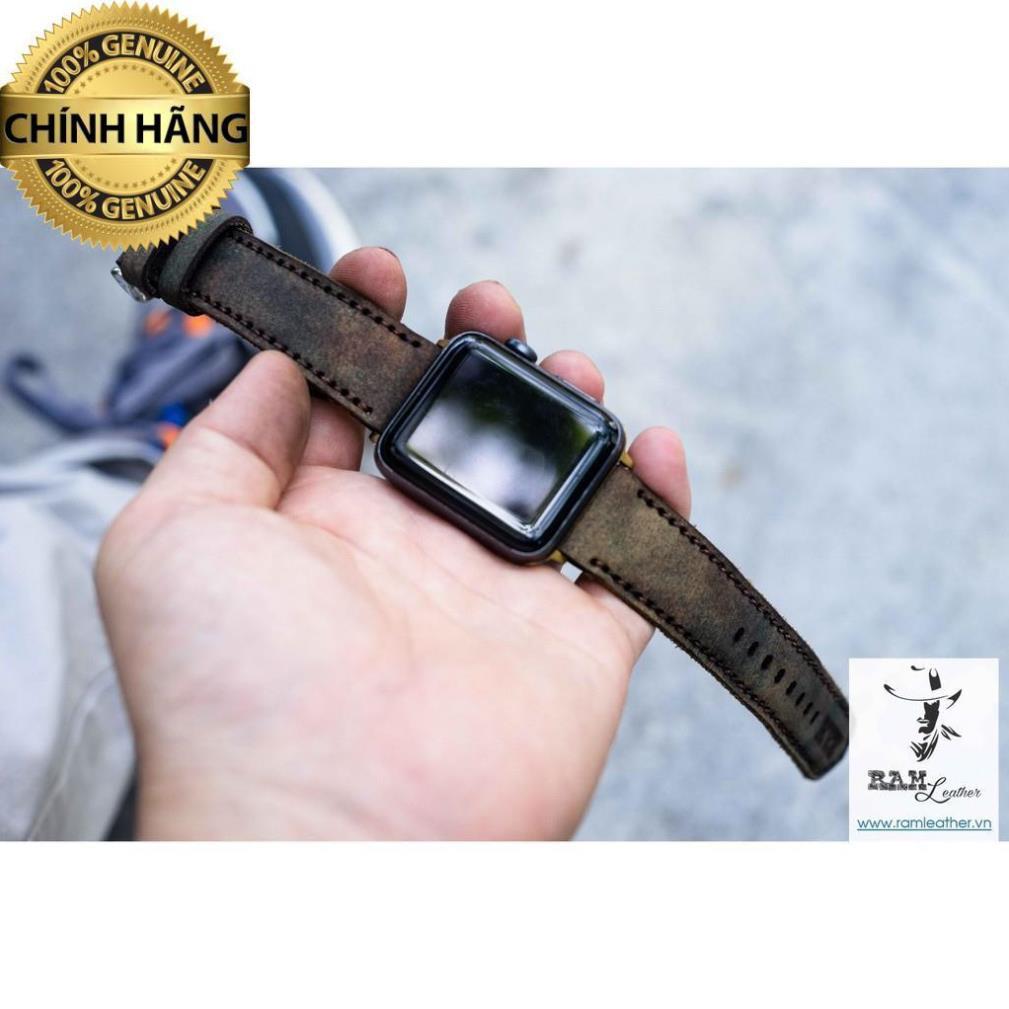 DÂY ĐỒNG HỒ DA SÁP NGHỆ THUẬT DÀNH CHO APPLE WATCH - CHÍNH HÃNG RAM LEATHER .