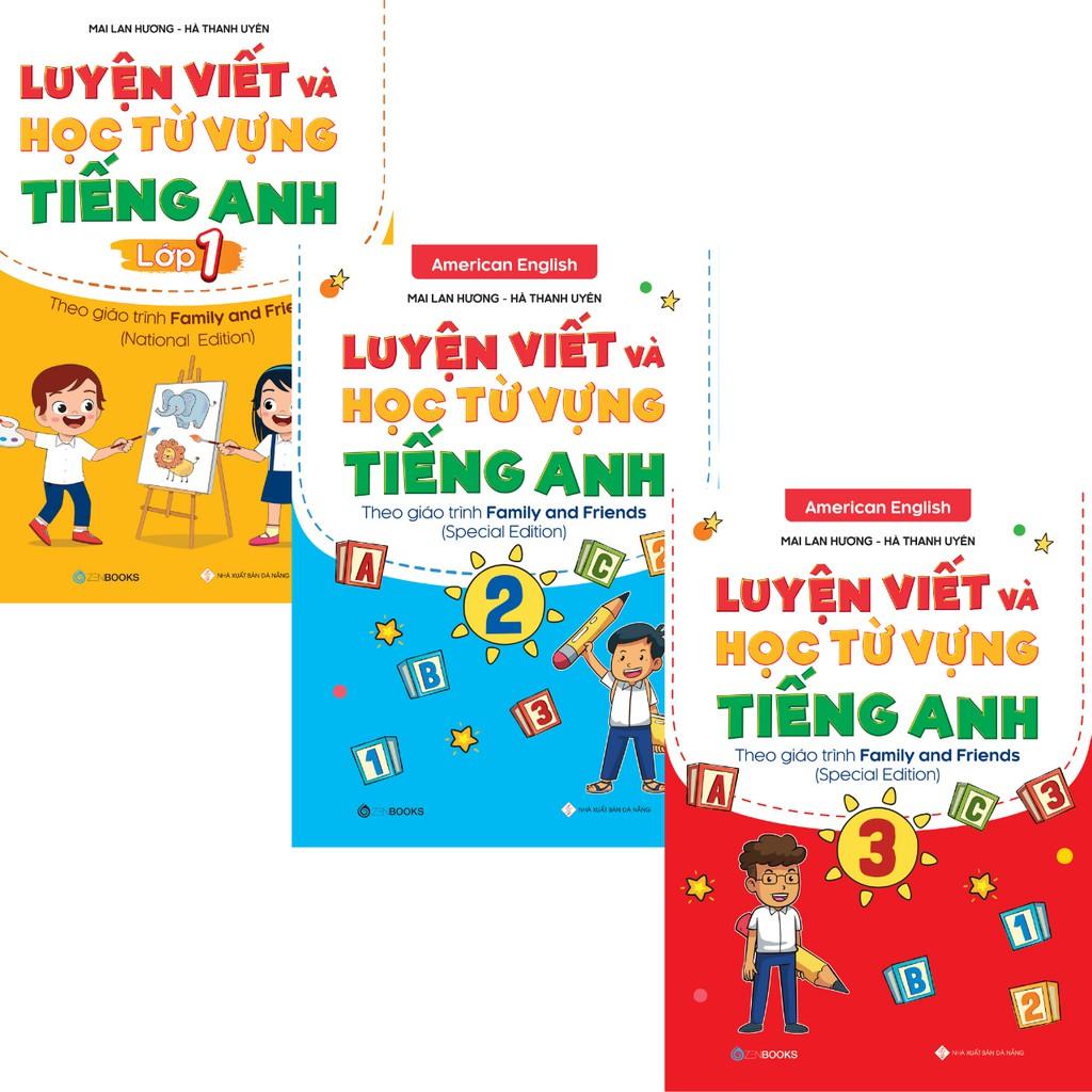 SÁCH - Bộ 3 Cuốn Luyện Viết Và Học Từ Vựng Tiếng Anh Lớp 1,2,3