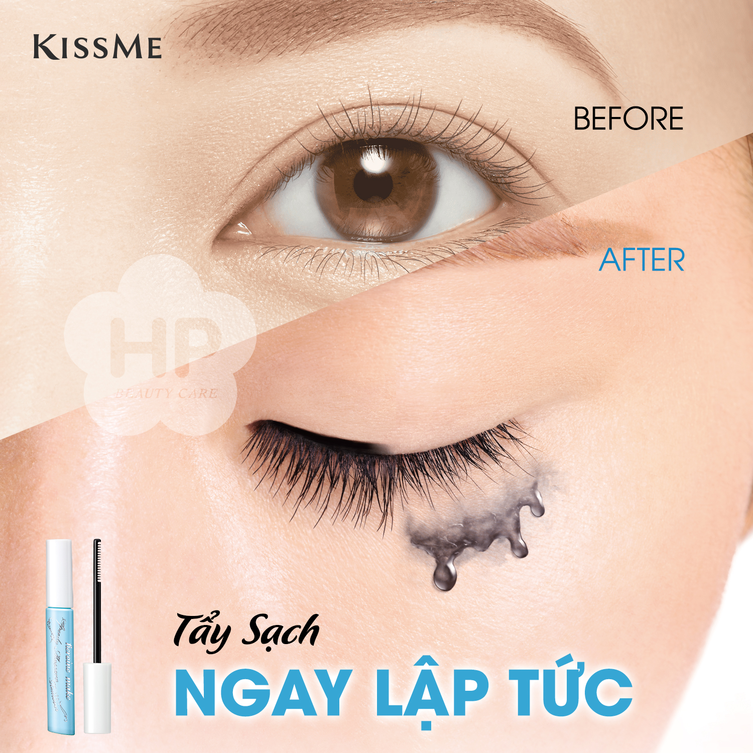 Set Dây Mascara Nâng Rậm Dày Mi Và Mascara Tẩy Trang Mi Kissme Heroine Make (2 cây)