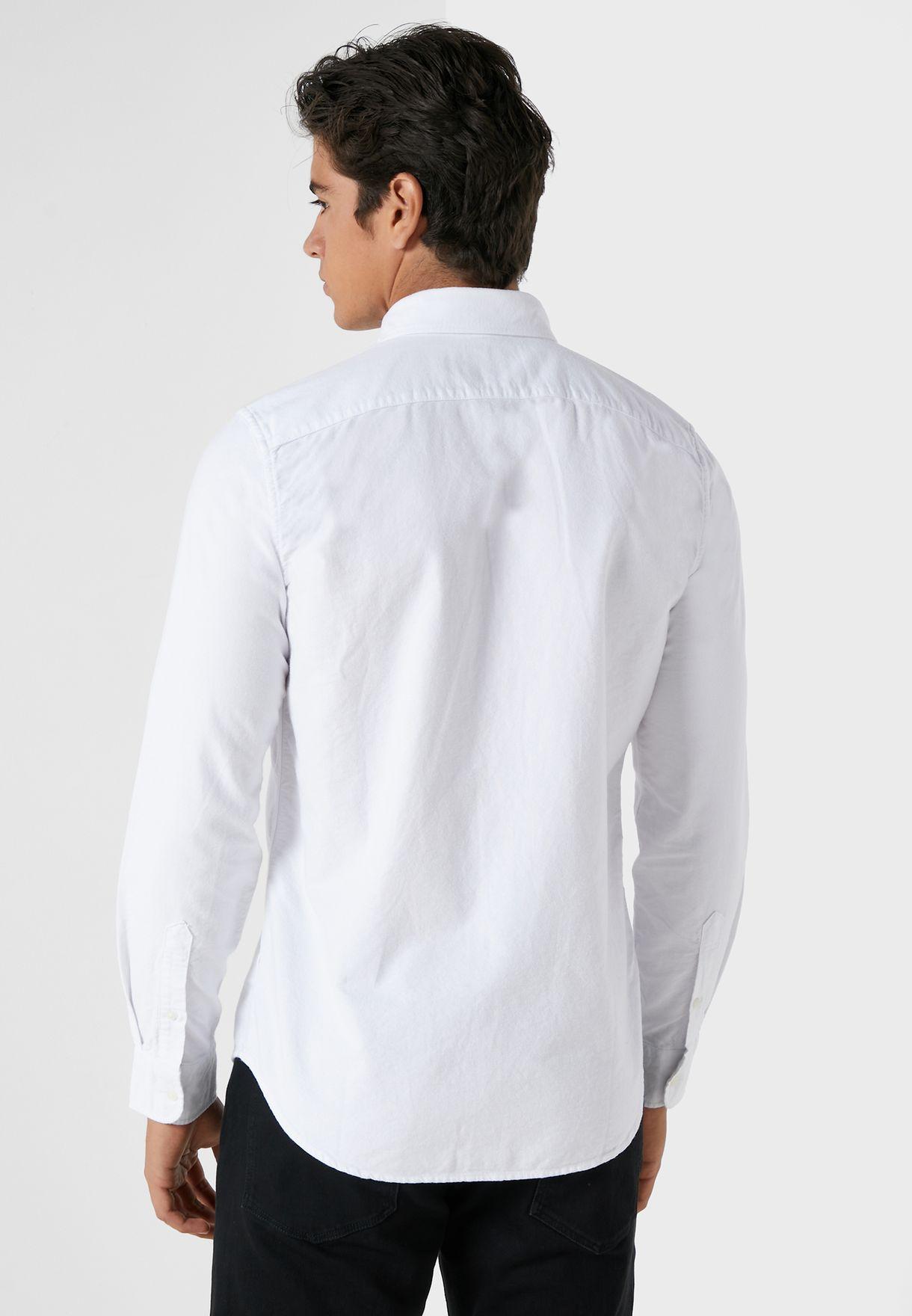 Áo Sơ Mi Nam AE Logo Slim Fit Oxford Shirt Button Down - Size L
