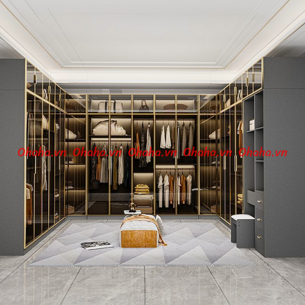 [ Miễn phí vận chuyển &amp; lắp đặt]  Tủ quần áo cánh kính Ohaha có kèm đèn led - TCK003
