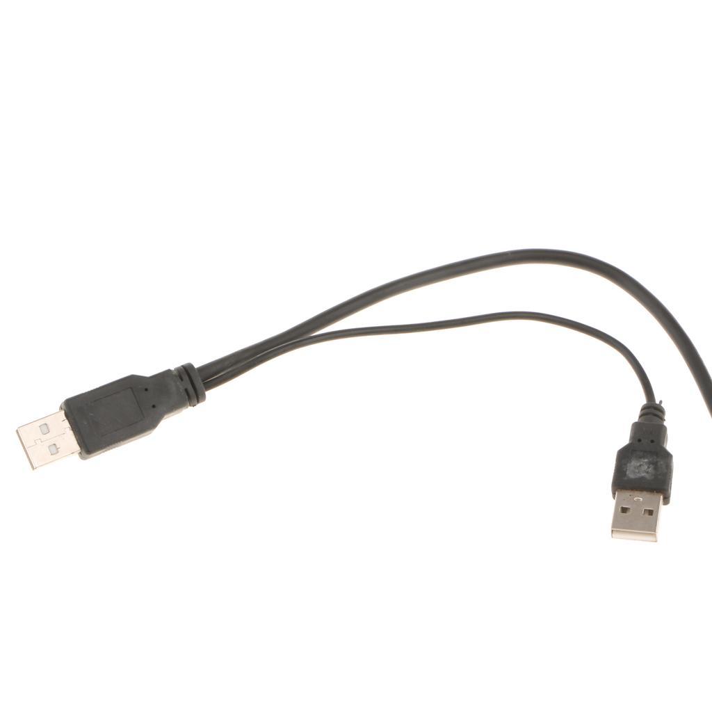 Dual USB 2.0 Male to Standard B Male Y Cable 70cm for Hard Disk Drive