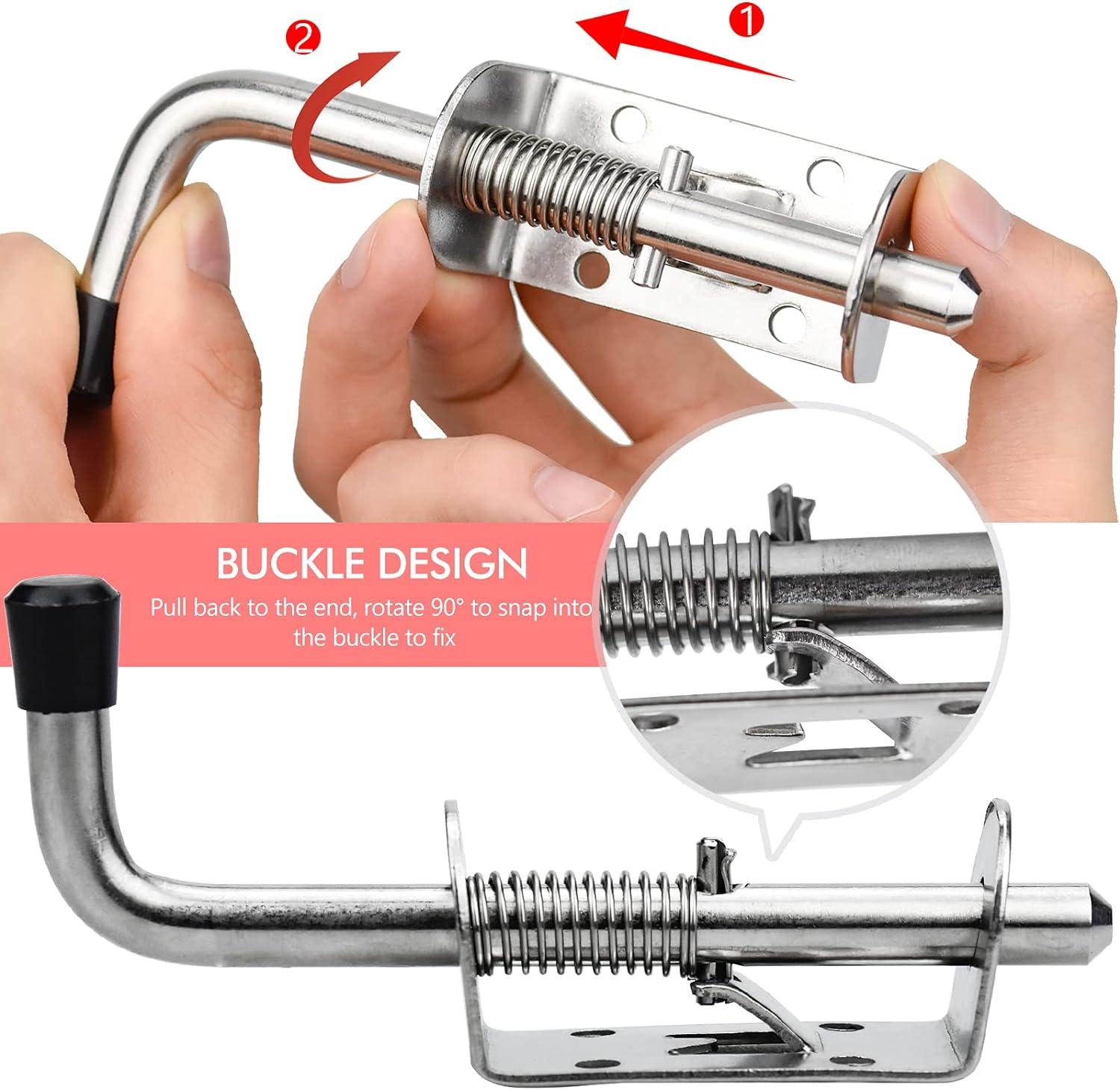 2 Chiếc Cửa Nhà Để Xe Bu Lông Chốt Lò Xo Chốt Lò Xo Thép Chốt Và Khóa Cửa 128 Mm Cho Nhà Để Xe Cửa Đổ