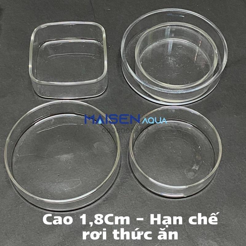 Chén thủy tinh, chén acrylic cho cá tép ăn size 6-8,5cm