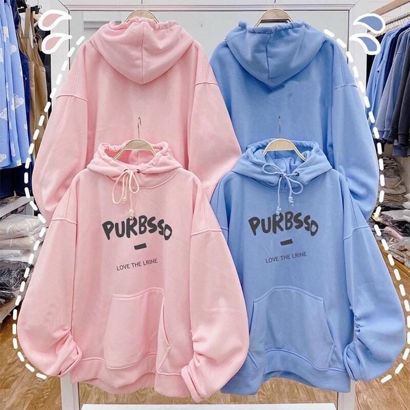 Áo Hoodie Chống Nắng THIFU FASHION In Chữ PURBSSO Nón 2 Lớp Chất Liệu Thun PE Cho Nam Và Nữ Dưới 70kg