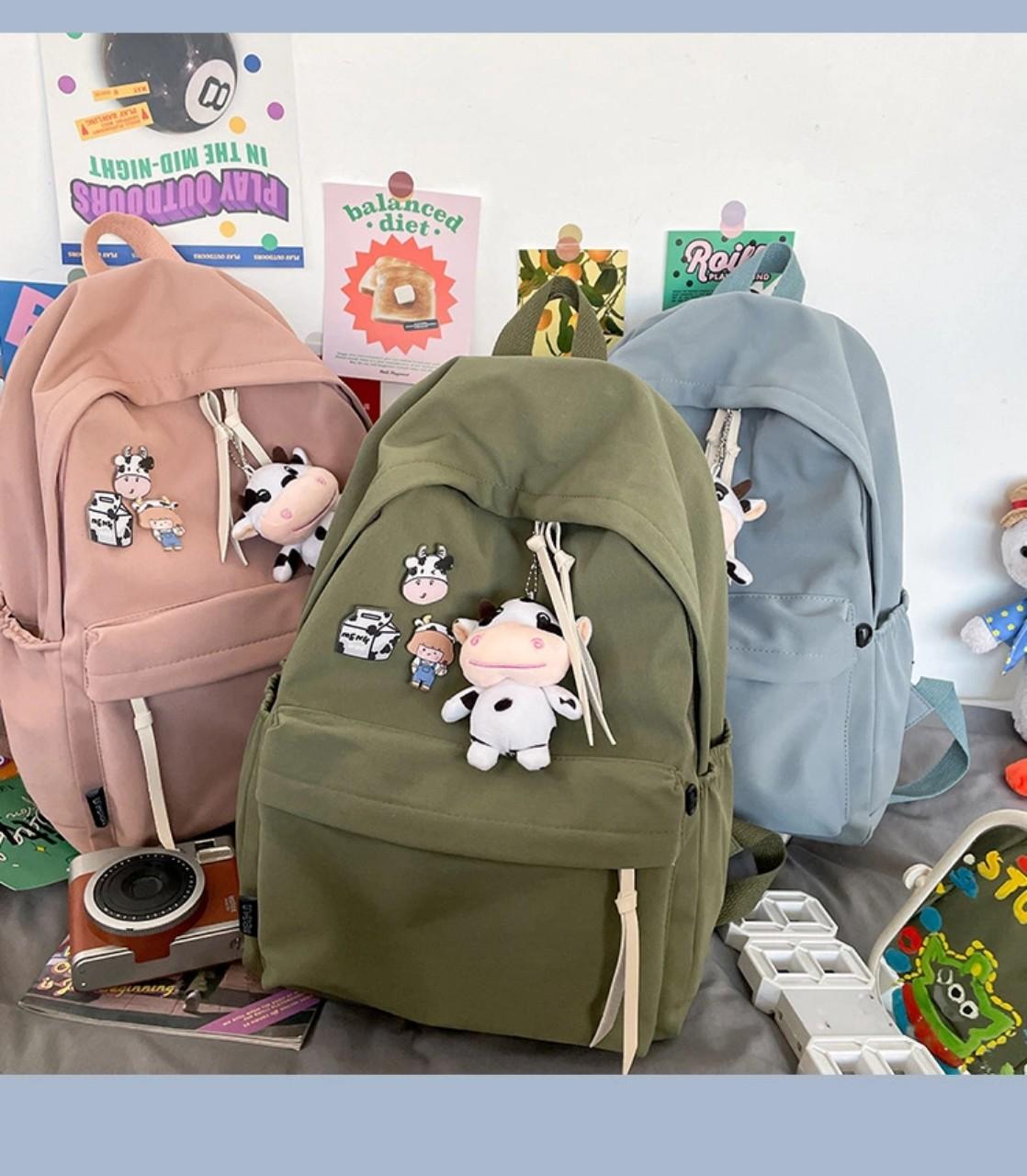Balo thời trang nam nữ ulzzang thời trang cao cấp họa tiết bò sữa hàng chuẩn chất lượng
