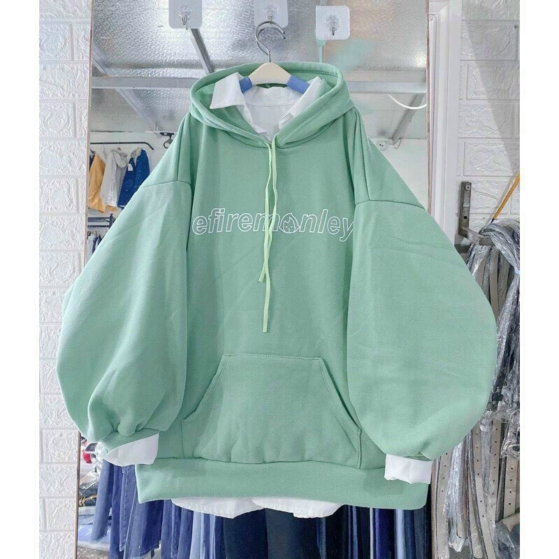 Áo Hoodie Unisex Tay Phồng Hàn Quốc Chữ Efiremonkey Cặp Nam Nữ FREESHIP ĐẸP Khoác Nỉ Có Nón 2 Lớp Thu Đông Chống Nắng