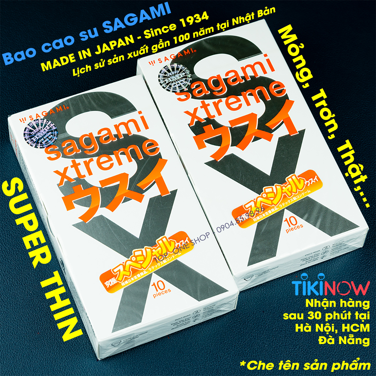 Combo 2 hộp Bao cao su Sagami Superthin - Hộp 10 chiếc - Mỏng - Kiểu truyền thống