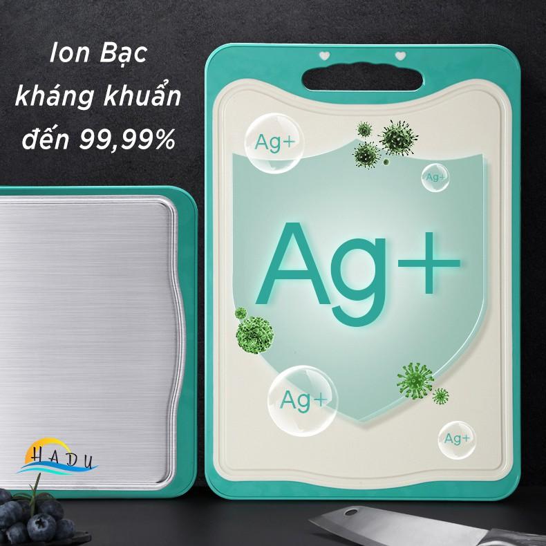 Thớt Inox 304 Kháng Khuẩn Cao Cấp 2 Mặt Size Lớn Đạt Chất Lượng Đức HADU