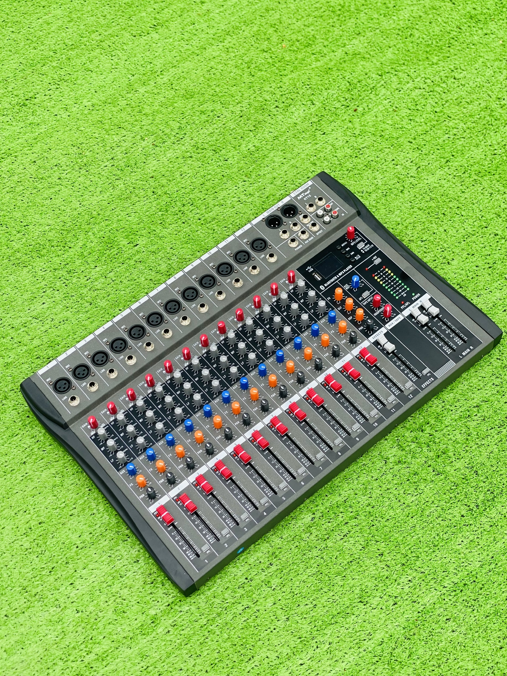 [ƯU ĐÃI CỰC LỚN - TẶNG NGAY DÂY CANON RA HOA SEN] Mixer MTMAX KT12 Cao Cấp Với 12 Đường Line Chuyên Nâng Cấp Loa Kéo, Dàn Karaoke, Sân Khấu, Hội Nghị, Bữa Tiệc, Hàng Chính Hãng, Bảo Hành 12 Tháng