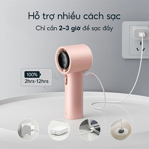 Quạt mini tích điện cầm tay Jisulife Handheld Fan Pro1 3600mAh - Hàng chính hãng