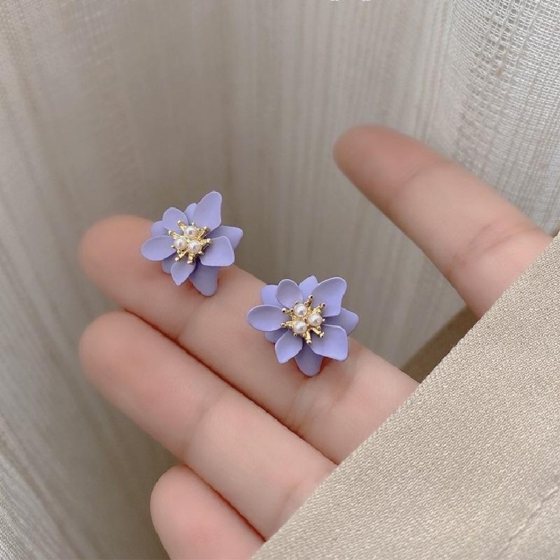 Bông tai nữ hoa màu tím dễ thương Phụ kiện trang sứcM103616