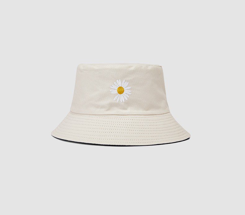 Nón Bucket, Nón Vành Tròn Nhỏ, Mũ Thời Trang Thêu Hoa Cúc Hottrend Siêu Dễ Thương MD07