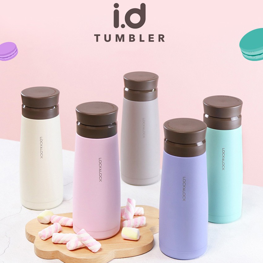 Bình Giữ Nhiệt I.D Tumbler Bằng Thép Không Gỉ Lock&amp;Lock LHC4230 (450ml) - Màu Ngẫu Nhiên Kèm Túi Vải Xinh Xắn