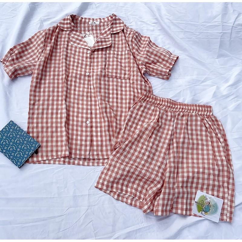 Bộ ngủ kẻ karo pijama