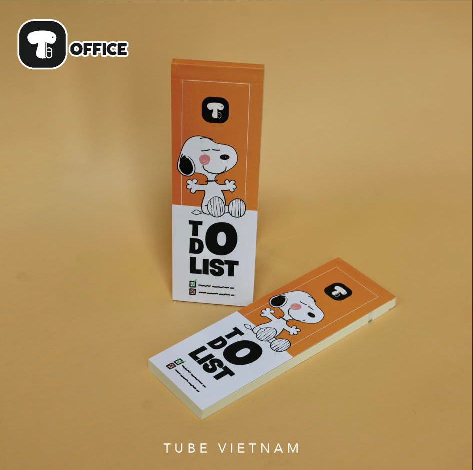 Sổ Tay Nhắc Việc Tube To Do List - Cún Snoopy - Sổ tay ghi chép, ghi nhớ hằng ngày