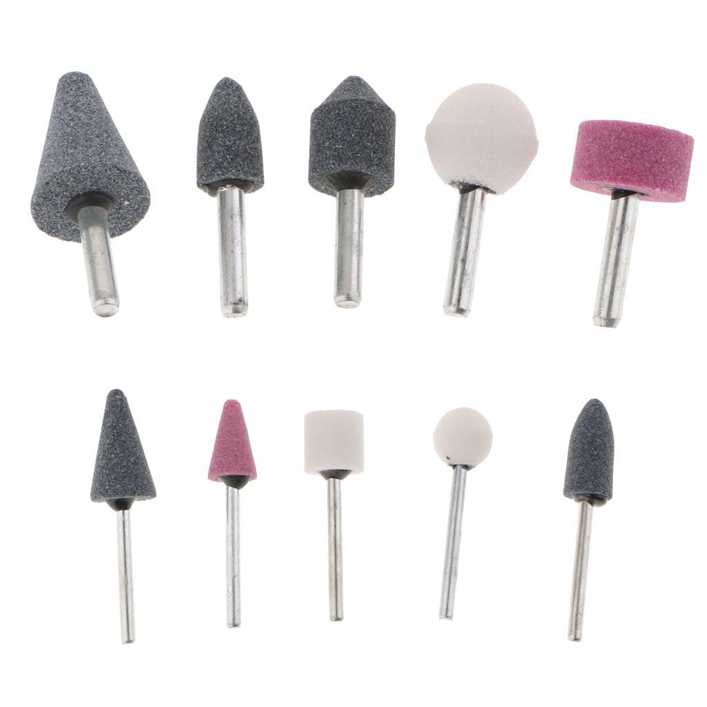 10x 6mm Cylindrical Electric Nail Drill Bits Polishing Grinding Head