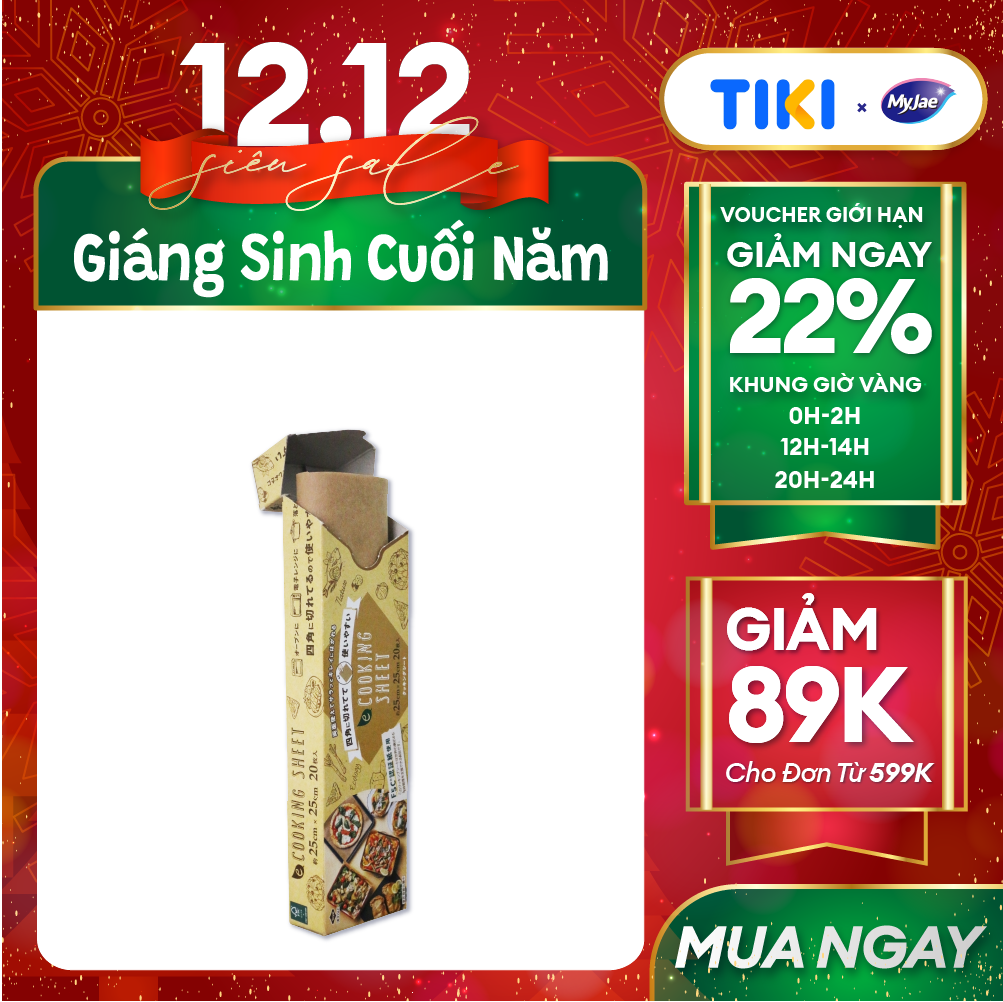 [MyJae x Toyal] Giấy Nến 2 Mặt Lót Nồi Chiên, Nướng Bánh, Giấy Lót Chống Dính 25cm x 25cm (20 Tờ/Hộp)